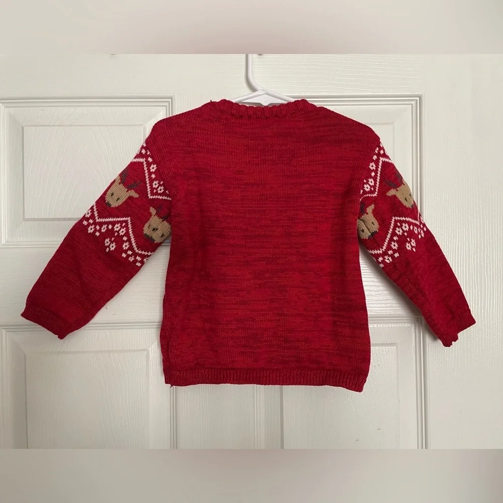 Carter's Vibrant Red Reindeer Knit Sweater size 18-24 months